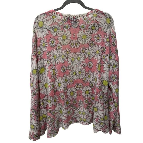 Wildfox White Label Floral Long Sleeve Pullover Sweater Pink White Size Small - Picture 3 of 9